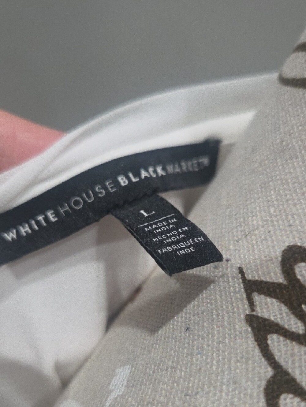White House Black Market White Tank with Black Floral Design - Picture 2 of 5